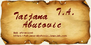 Tatjana Abutović vizit kartica